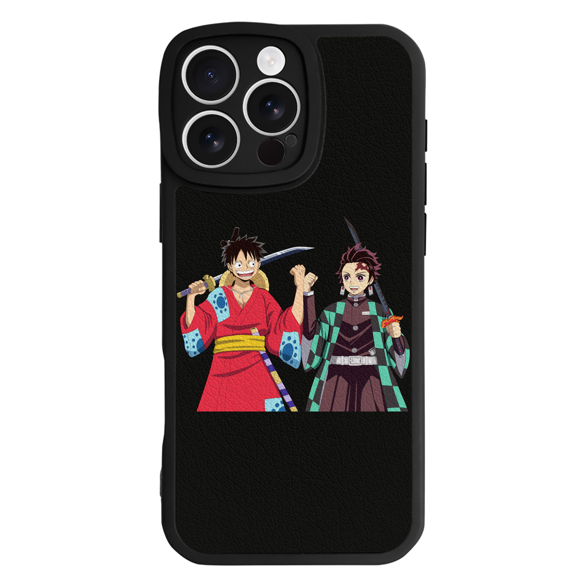 （画像用） 鬼滅の刃 竈門 炭治郎／かまど たんじろう Kamado Tanjirou 【iPhone 16シリーズ対応】シリコンスマホケース（レザー調） 材質：シリコン